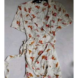 Modcloth Top XL Faux Wrap Floral Poetic Presence Rockabilly Mod Pin Up